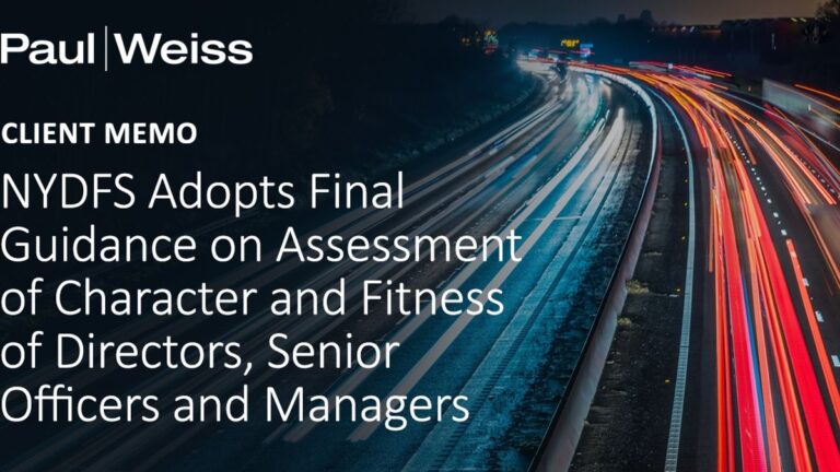 NYDFS sets new character and fitness guidelines for New York financial leaders