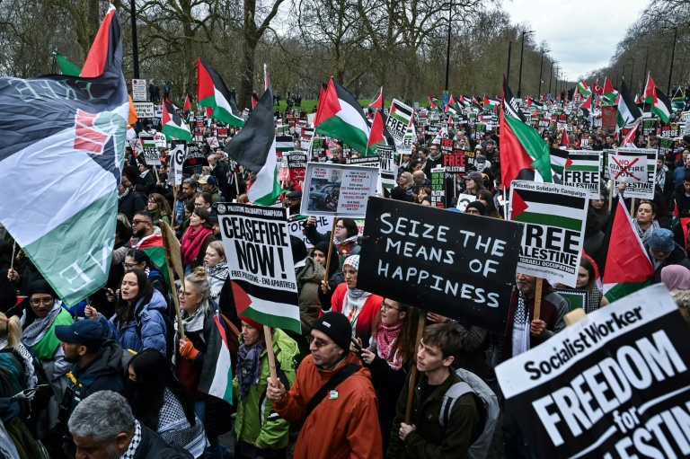 Thousands take part in pro-Palestinian march in London, 12 arrested