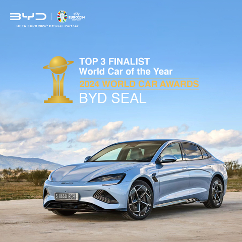 BYD ranks among the top three finalists for the 2024 World Automobile Awards