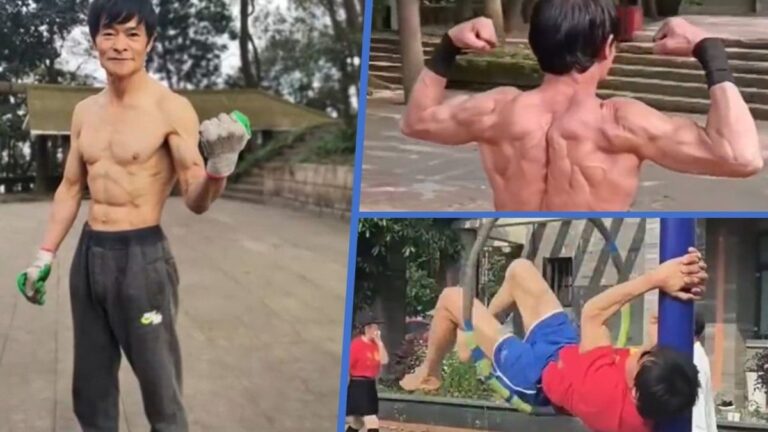 Zou Heping, 70, defies his age with mountain climbing and fitness in Chongqing, China.