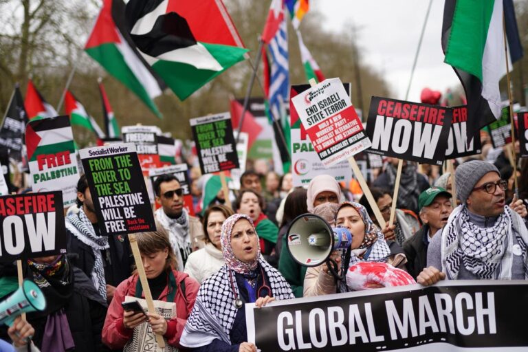 12 arrested at pro-Palestinian march near Israeli embassy in central London