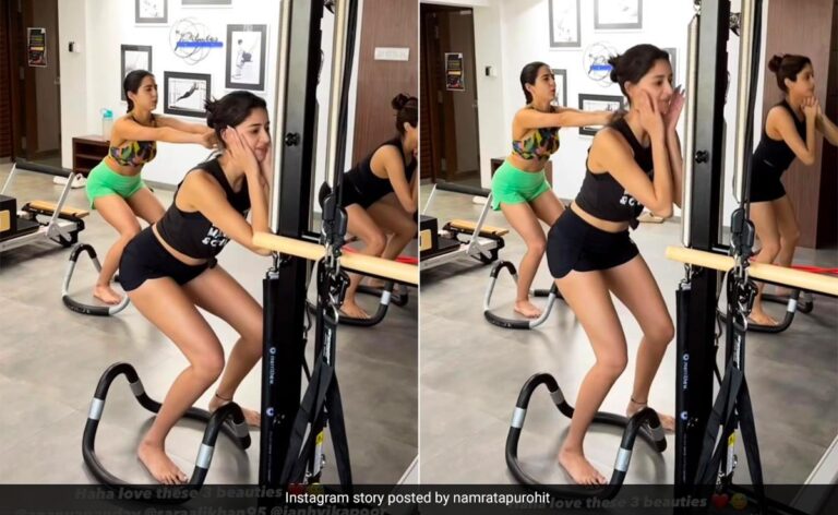 It’s a Pilates-like Galentine day for fitness friends Ananya Panday, Sara Ali Khan and Janhvi Kapoor.