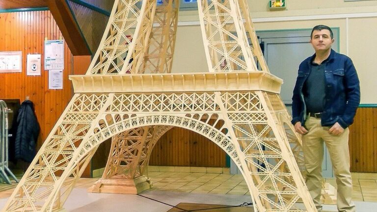 Homemade Eiffel Tower is one of a kind.Guinness World Records admits it was “a little too harsh” in rejecting Frenchman’s 23-foot model for using the wrong kind of match