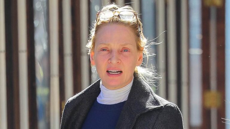 Uma Thurman, 53, is a classic beauty without makeup while out in New York City