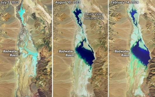 NASA shares before and after photos of unusual lake in Death Valley, the hottest place in the world