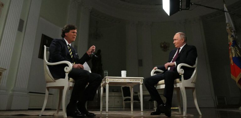 Tucker Carlson’s Putin interview gave the Russian leader a platform to advance his own cause and that of Donald Trump