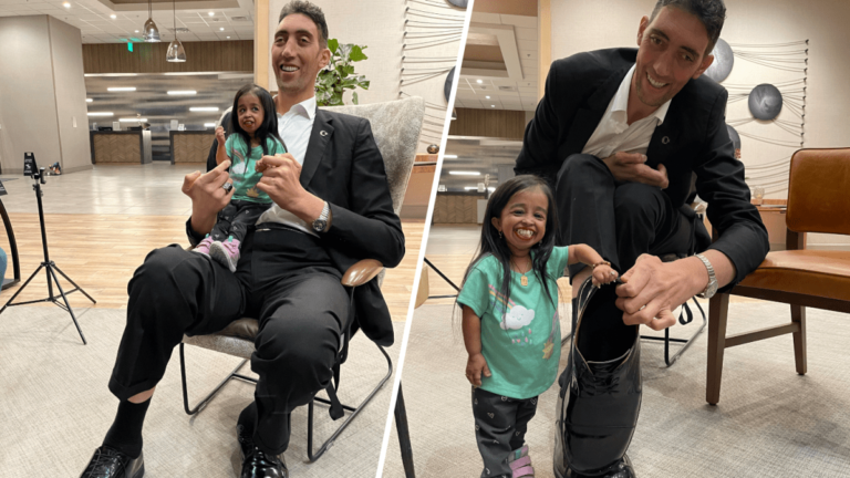 World’s tallest man reunites with world’s shortest woman in California – NBC Los Angeles