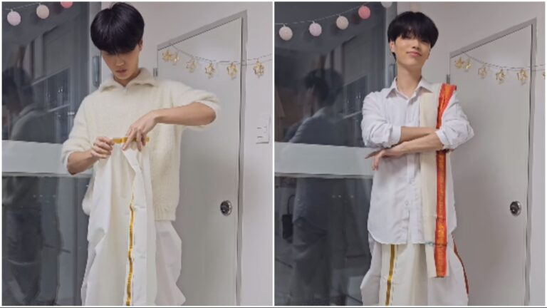 Korean influencer Bae Yoon-soo pays homage to Indian culture in traditional costume