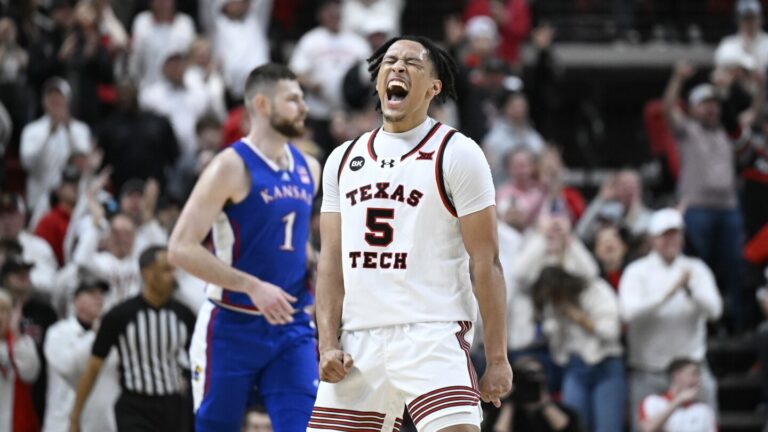 Darrion Williams scored 30 points with perfect shooting, and Texas Tech defeated No. 6 Kansas, 79-50.