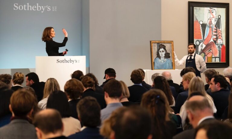 Sales at Sotheby’s Modern & Contemporary Evening Sale in London are down 40% from last year