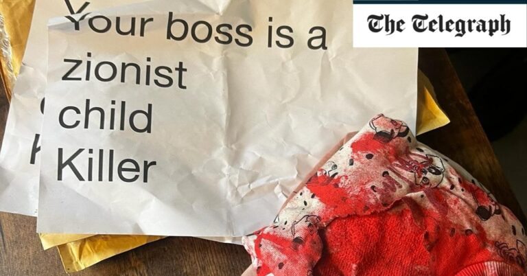 Baby clothes painted red sent to Israeli-owned London club E1