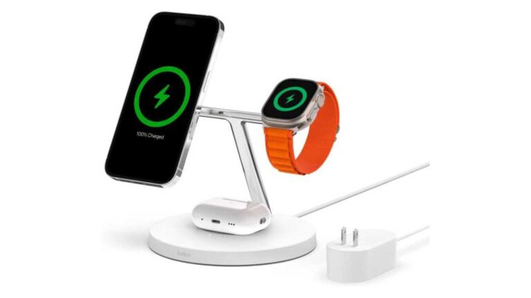 Charge all your Apple gadgets with $40 off this 3-in-1 Belkin stand