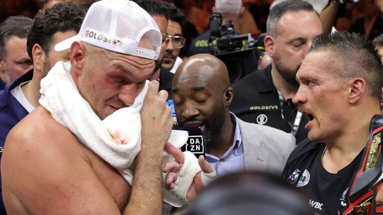 Tyson Fury expresses disappointment after losing split decision to Oleksandr Usyk in undisputed world heavyweight title fight | Boxing News