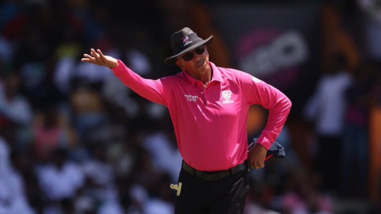 Who will be the umpires in the T20 World Cup semi-finals?