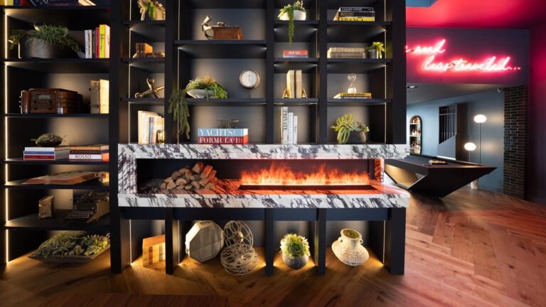 Aquafire’s line of steam fireplaces is environmentally friendly